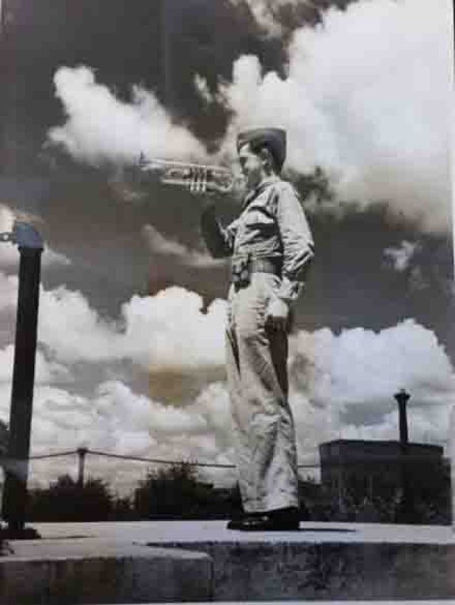 Bugler sounds Reville (usually at sunrise), Retreat (usually at 1700 at the end of the work day), Tattoo (which traditionally meant “last call” or “close the taps” around 2000), and Taps (usually at 2100) that can be heard across the post.