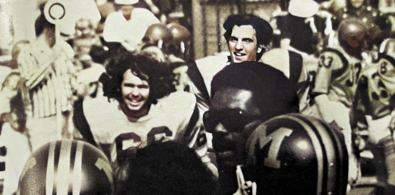 Jim Mills Jr (#66) On the Mannheim Bison Varsiry Football Team.

Part of the autobiography of Dr. Anthony J. Carbone, Son in the Shadow of a Green Beret Hero.