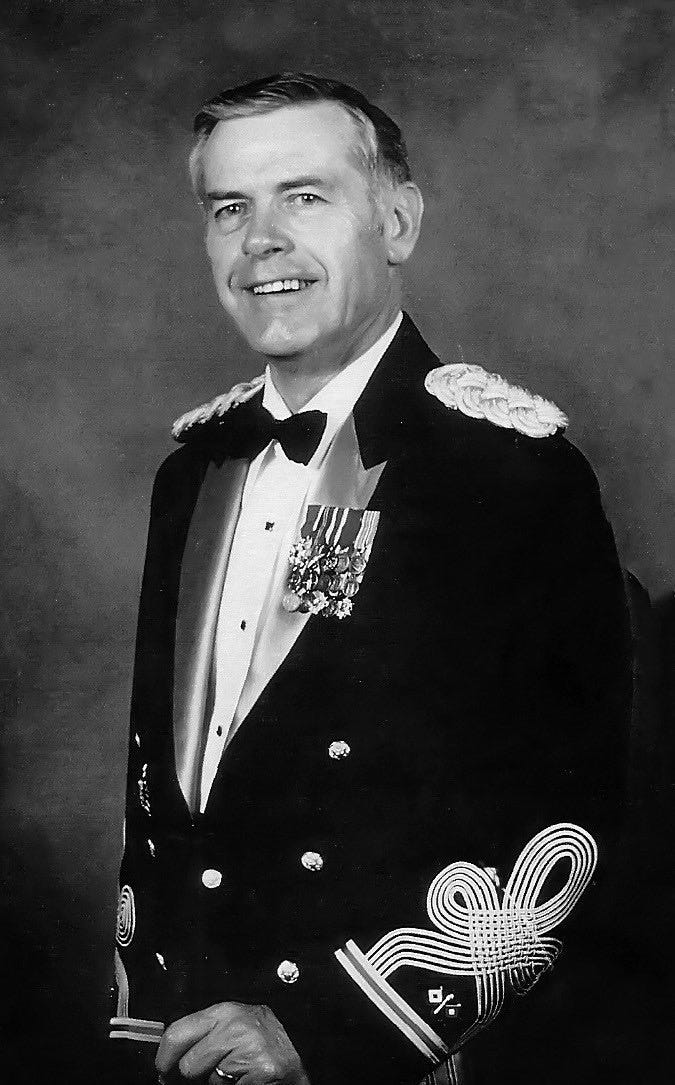 Jeff's father, Colonel Wiley Bell in Officer Dress Mess Uniform.

Part of autobiography of Dr. Anthony J. Carbone, Son in the Shadow of a Green Beret Hero.