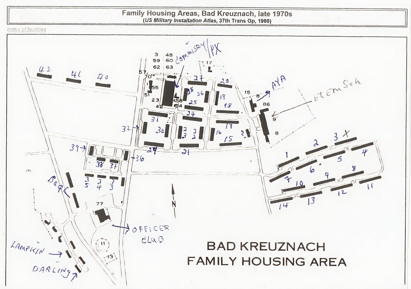 Map of the Family Housing Area at Bad Kreuznach, Germany.

We lived in the French Quarters #42

Part of the autobiography of Dr. Anthony J. Carbone, Son in the Shadow of a Green Beret Hero.