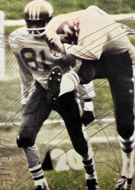Rudy Glenn, Kicker for Varsity Football Team.

Part of autobiography of Dr. Anthony J. Carbone, Son in the Shadow of a Green Beret Hero.