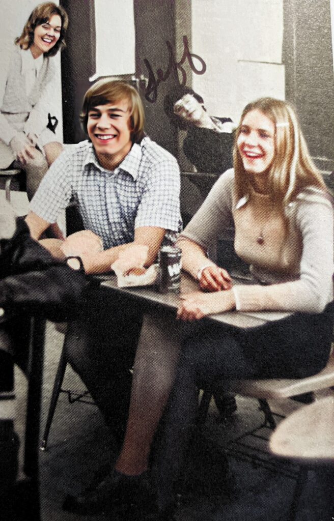 Jeff Blair and Terry Swenson (with Tony Carbone in the background) at Mannheim American High School in Mannheim, Germany.

Part of the autobiography of Dr. Anthony J. Carbone, Son in the Shadow of a Green Beret Hero.
