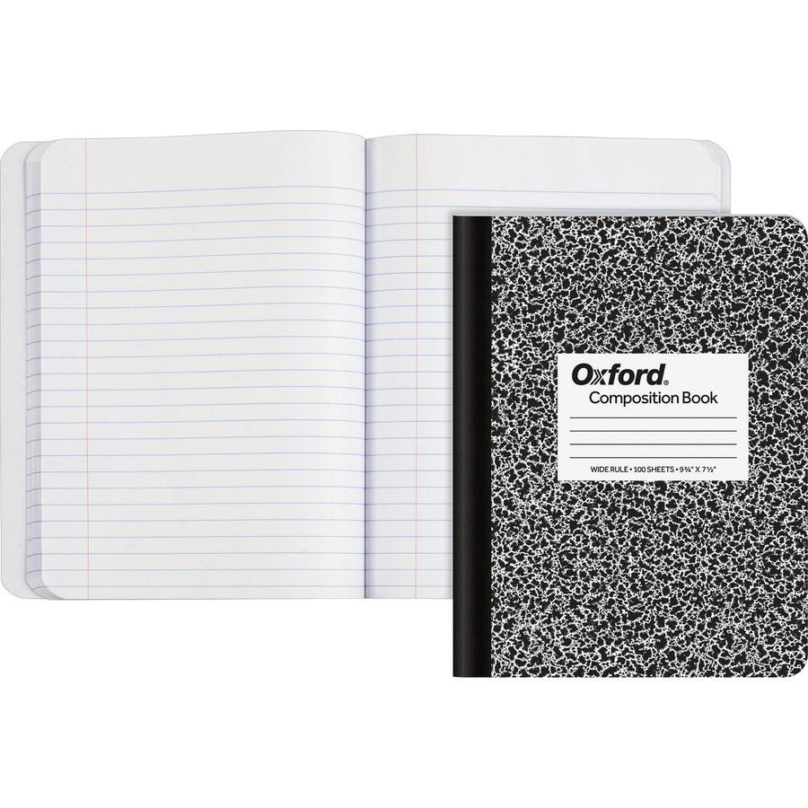 Photograph of Oxford Composition Book.  Biography of Dr. Anthony J. Carbone.