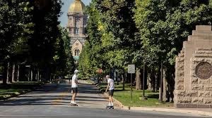 Entrance to the University of Notre Dame.  The view you first see when you drive up the boulevard;.

Part of the autobiography of Dr. Anthony J. Carbone. Believe Nothing You Hear, and Only Half of What You See--A Memoir of Service, Shame, and the Search for Truth.