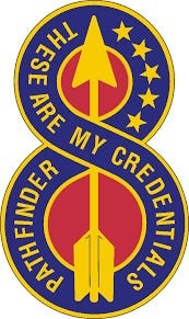 8th Infantry Division Unit Patch and Insignia.  Nicknamed the "Pathfinders" and the Motto of the 8th ID is "These Are My Credentials"

Part of the autobiography of Dr. Anthony J. Carbone, Son in the Shadow of a Green Beret Hero.