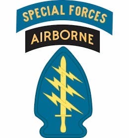 Unit Shoulder Patch of the U.S. 5th Special Forces with Airborne and Special Forces specialty tabs.

Part of the autobiography of Dr. Anthony J. Carbone, Son in the Shadow of a Green Beret Hero