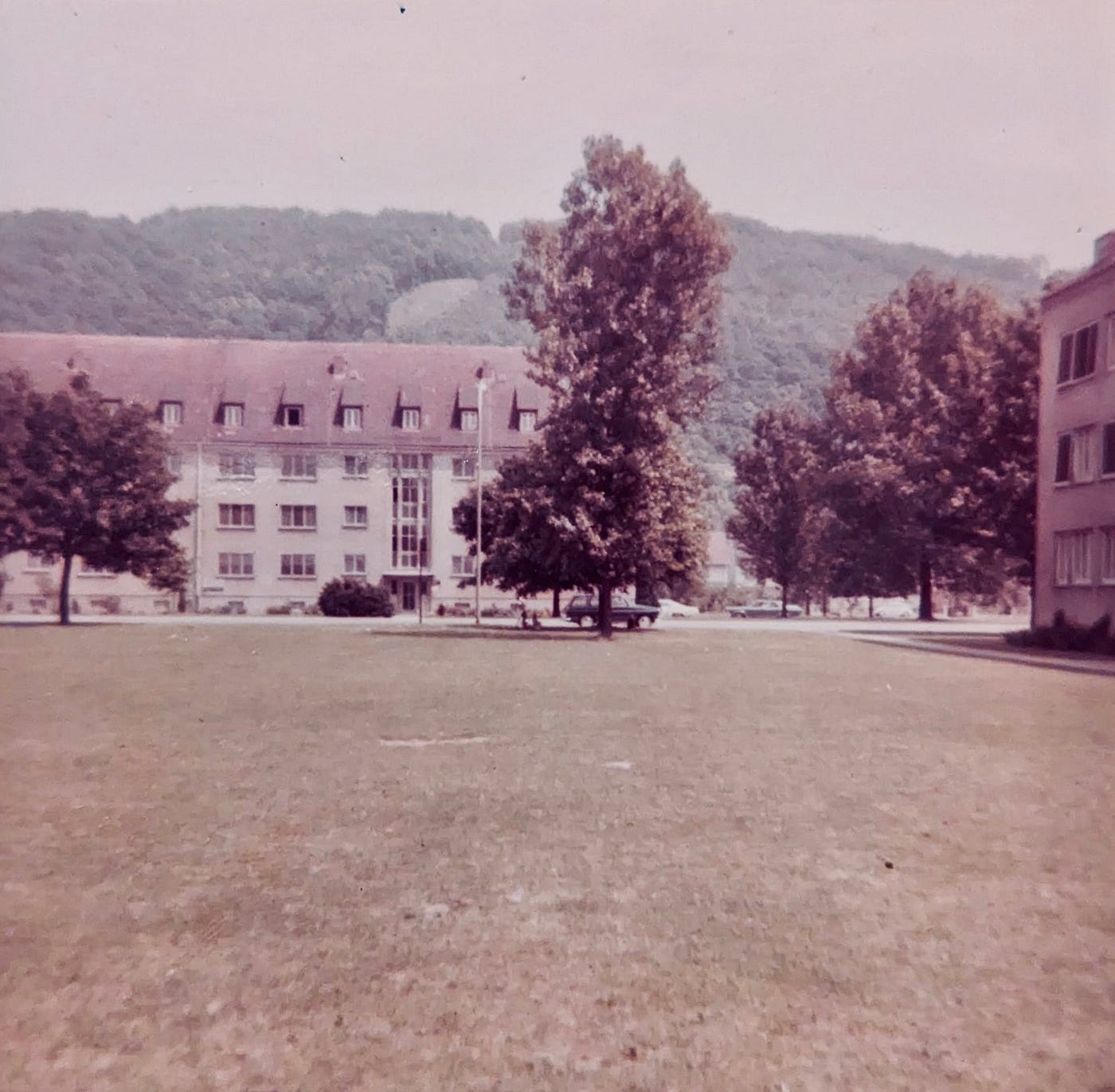 Typical housing quad at Mark Twain Village (MTV), military family housing area of Heidelberg, Germany for military personnel working at Campbell Barracks.

Part of the autobiography of Dr. Anthony J. Carbone, Son in the Shadow of a Green Beret Hero