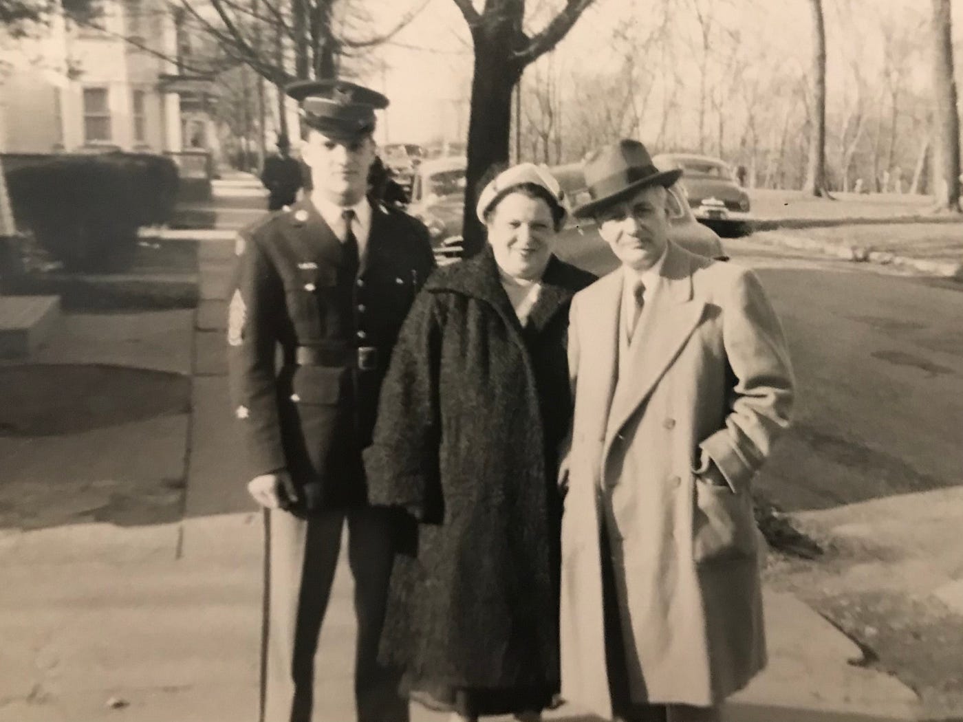 My grandparents, Nana & Papa Carbone, visiting my father (Cadet Tony Carbone) at Bordentown Military Institute, in New Jersey (c.1954).
Dr. Anthony Carbone's Autobiography.