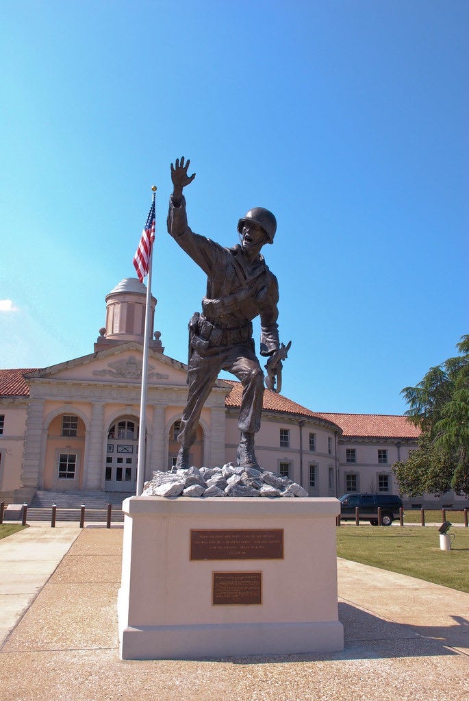 Famous “Follow Me” Statue at the U.S. Army Infantry School & Center at Fort Benning, Georgia.
Dr. Carbone’s Autobiography: A Son in the Shadow of a Green Beret Hero