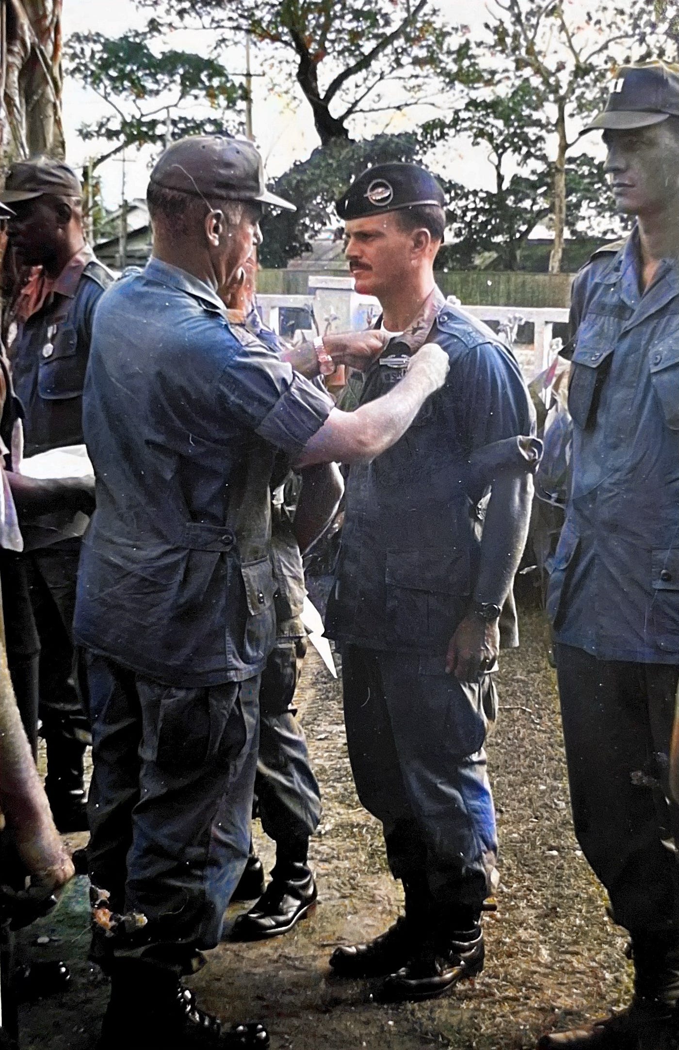 CPT Tony Carbone receiving the Combat Infantry Badge while serving as an Advisor for MACV in the Republic of Vietnam.
Part of the autobiography of Dr. Anthony J. Carbone, Son in the Shadow of a Green Beret Hero.
