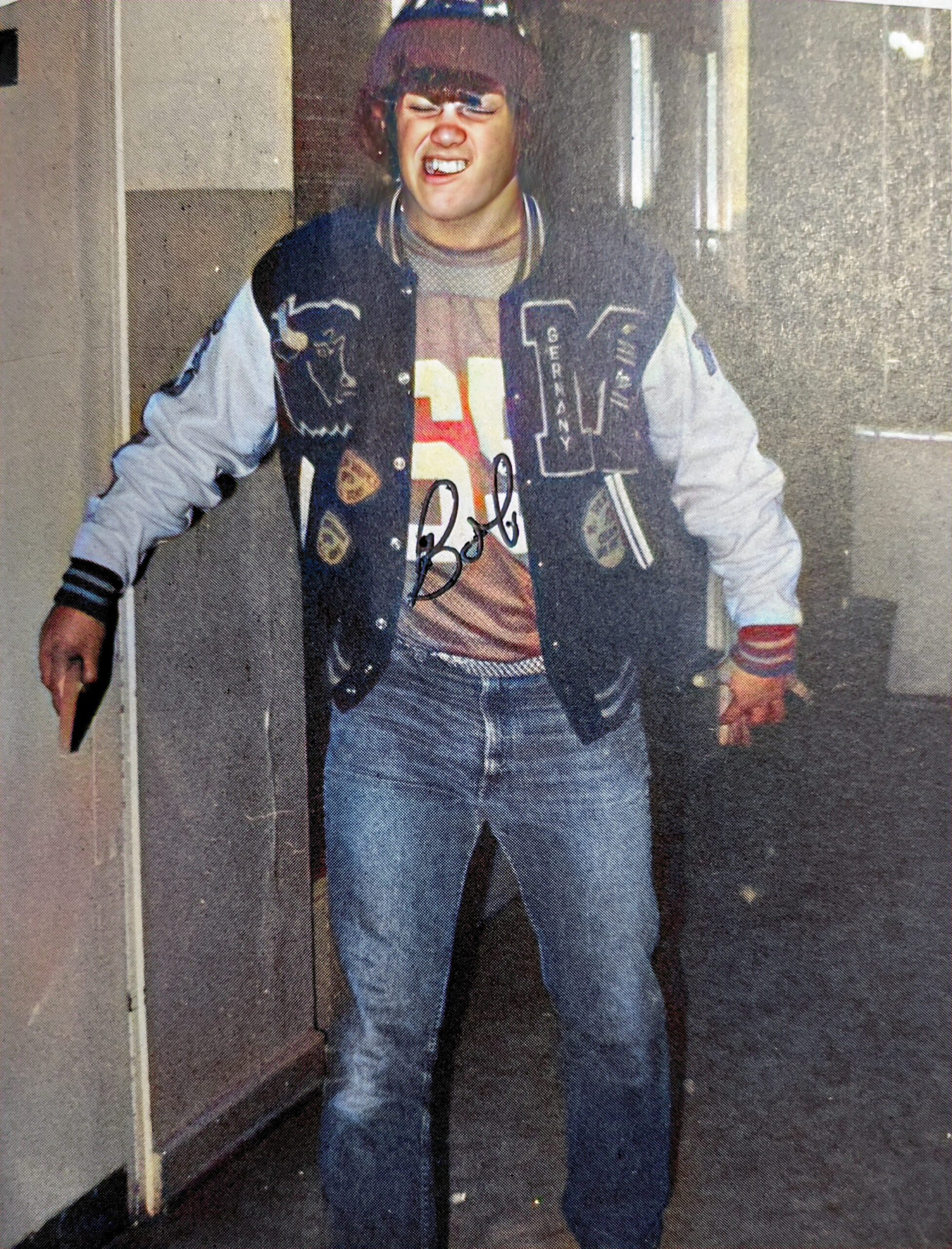 Bob Nicholson, Class of 1975, in his Mannheim Bison Varsity Letterjacket.

Part of autobiography of Dr. Anthony J. Carbone, Son in the Shadow of a Green Beret Hero.