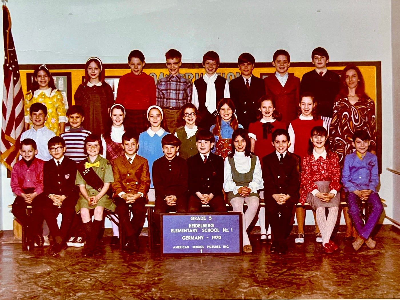 My 5th Grade Class portrait at Heidelberg Elementary School No.1 in Mark Twain Village, 1970.  I am seated in the front row, 4th from the left.

Part of the autobiography of Dr. Anthony J. Carbone, Son in the Shadow of a Green Beret Hero