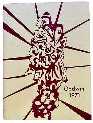 Yearbook from Mills E. Godwin Middle School in Woodbridge, Virginia.

Part of autobiography of Dr. Anthony J. Carbone, Son in the Shadow of a Green Beret Hero