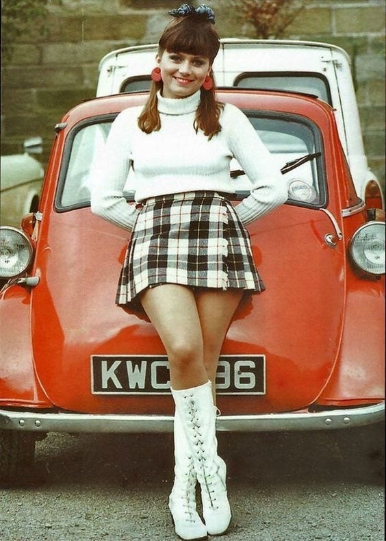 Example of miniskirt from the early 1970s;

Part of autobiography of Dr. Anthony J. Carbone, Son in the Shadow of a Green Beret Hero