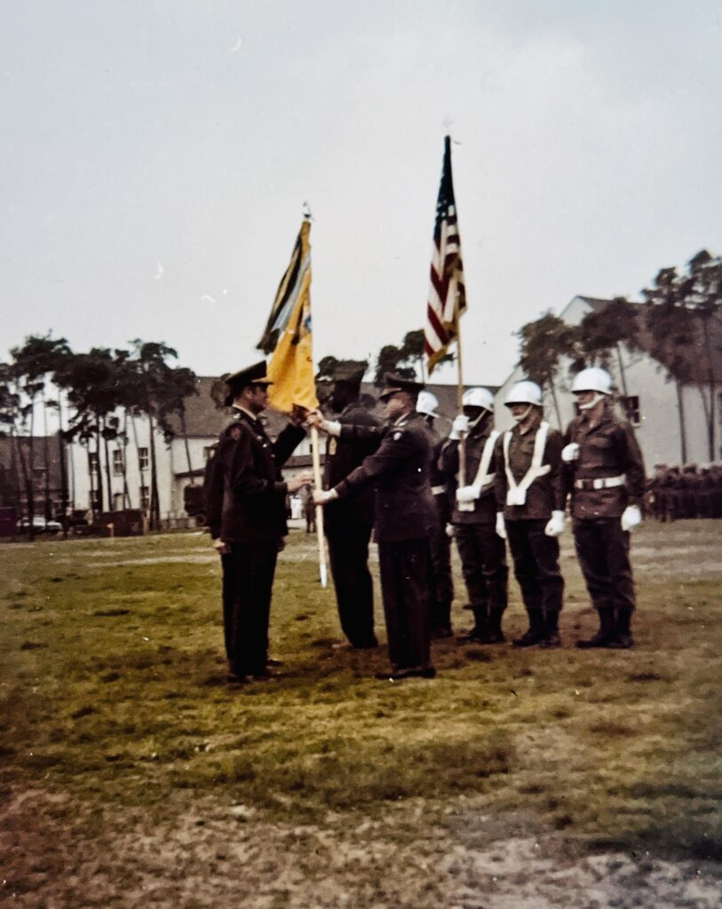Dad taking command of the 5th Battalion, 68th Armor, 8th Infantry Division in Mannheim, Germany.  Biography of Dr. Anthony J. Carbone