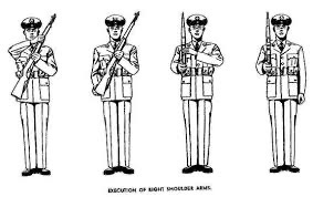 Drawing of a portion of the 15-Count Manual of Arms.  Biography of Dr. Anthony J. Carbone.
