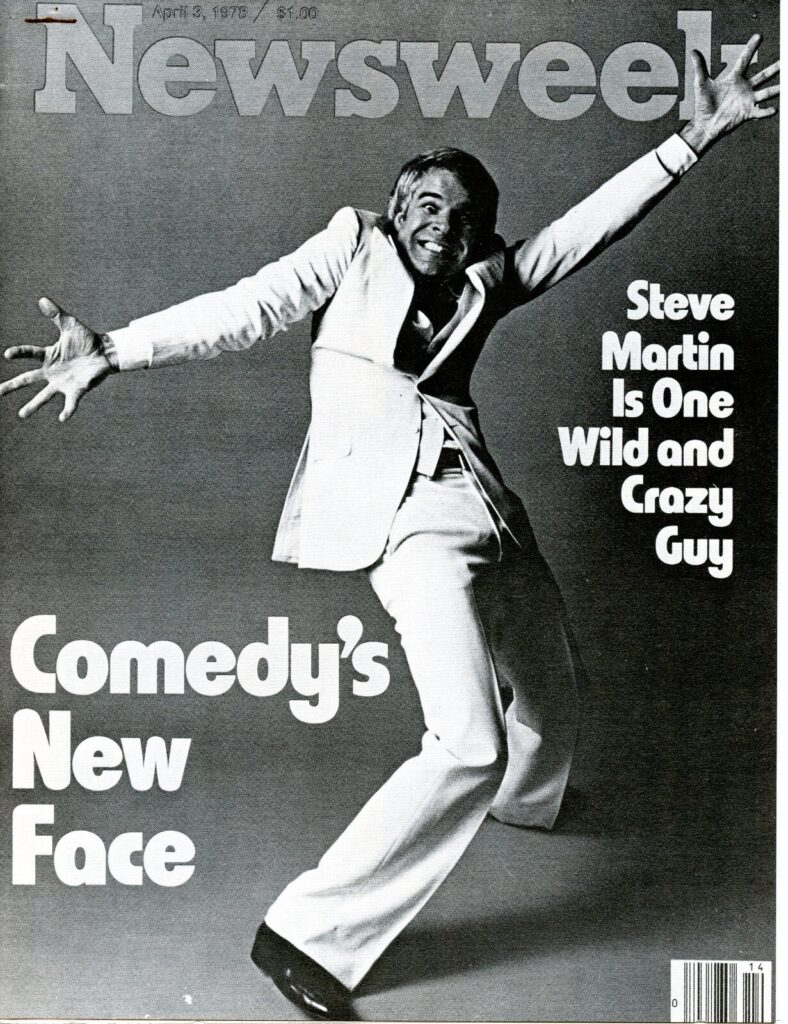 Steve Martin performance of his newly debuted "Wild & Crazy Guy" routine from Saturday Night Live.  At Notre Dame.  Autobiography of Dr. Anthony J. Carbone