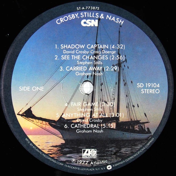 Crosby, Stills & Nash performed at Notre Dame my Freshman Year on November 5, 1977.  Album from 1977.  Autobiography of Dr. Anthony J. Carbone..