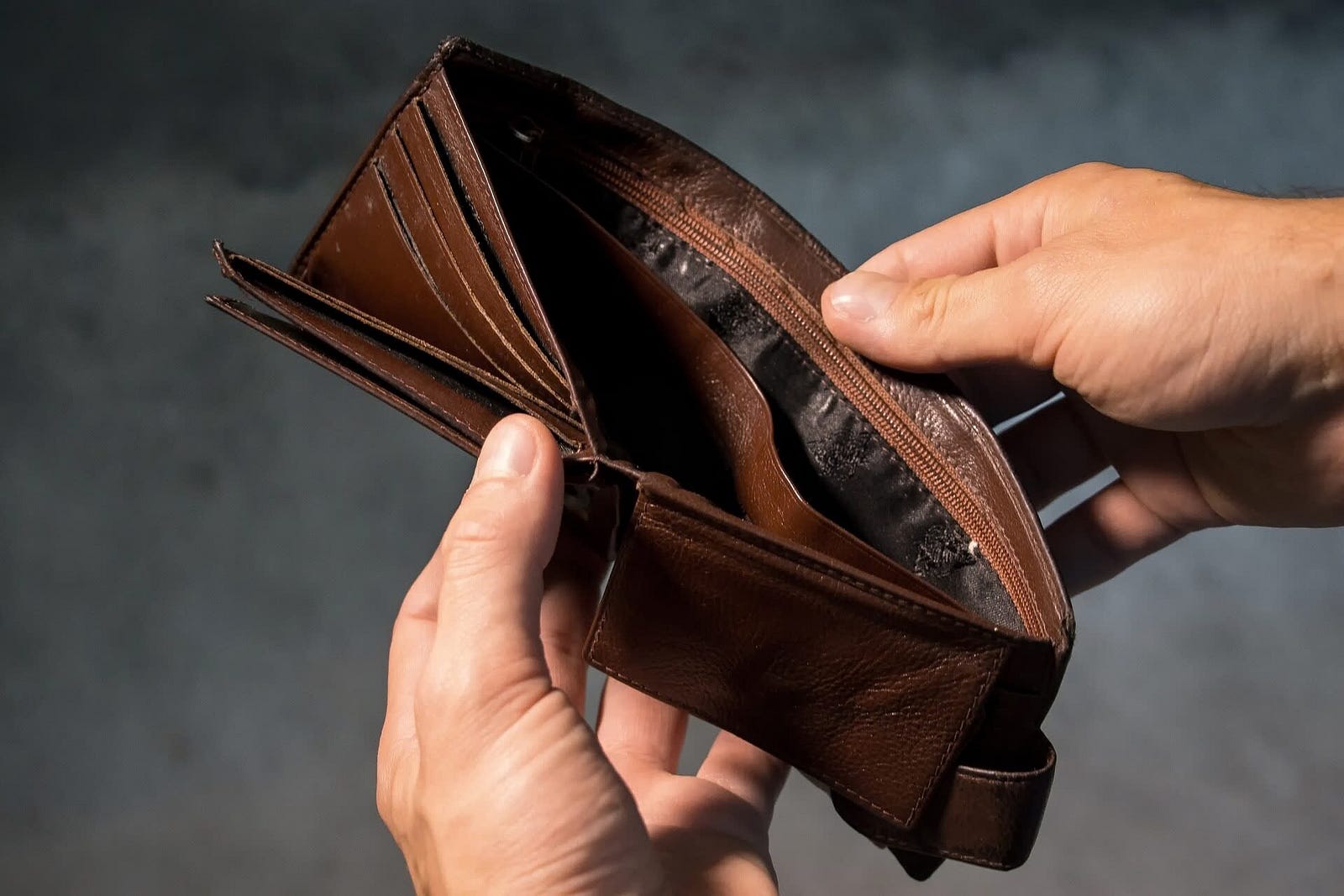 Empty wallet while attending University of Notre Dame. Autobiography of Dr. Anthony J. Carbone.