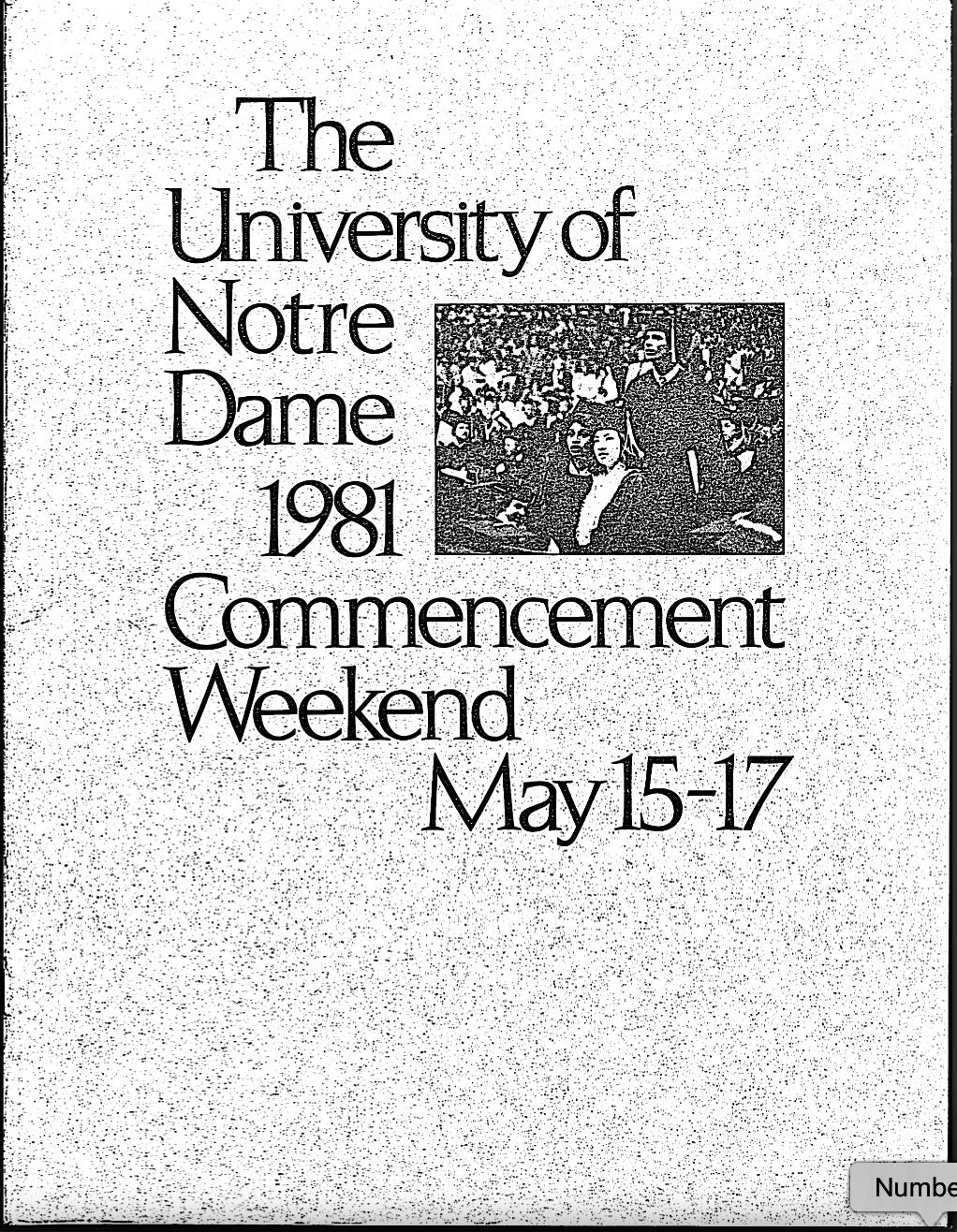 The University of Notre Dame 1981 Commencement Weekend May 15–17 Bulletin. Biography of Dr. Anthony J. Carbone.