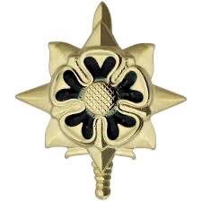 U.S. Army Military Intelligence Officer branch insignia.  Biography of Dr. Anthony J. Carbone.