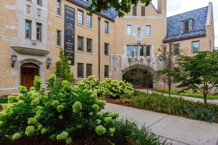 Lyons Hall at the University of Notre Dame.  Biography of Dr. Anthony J. Carbone.