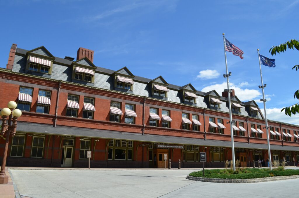 Amtrak Station at Harrisburg, Pennsylvania.  Autobiography of Dr. Anthony J. Carbone.