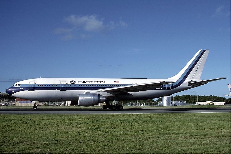 Photograph of Eastern Airlines shuttle at LaGuardia Airport in New York City.  Autobiography of Dr. Anthony J. Carbone.