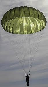 T-10 Parachute without slits for steering at the U.S. Army Airborne Course at Fort Benning, Georgia.  Biography of Dr. Anthony J. Carbone.