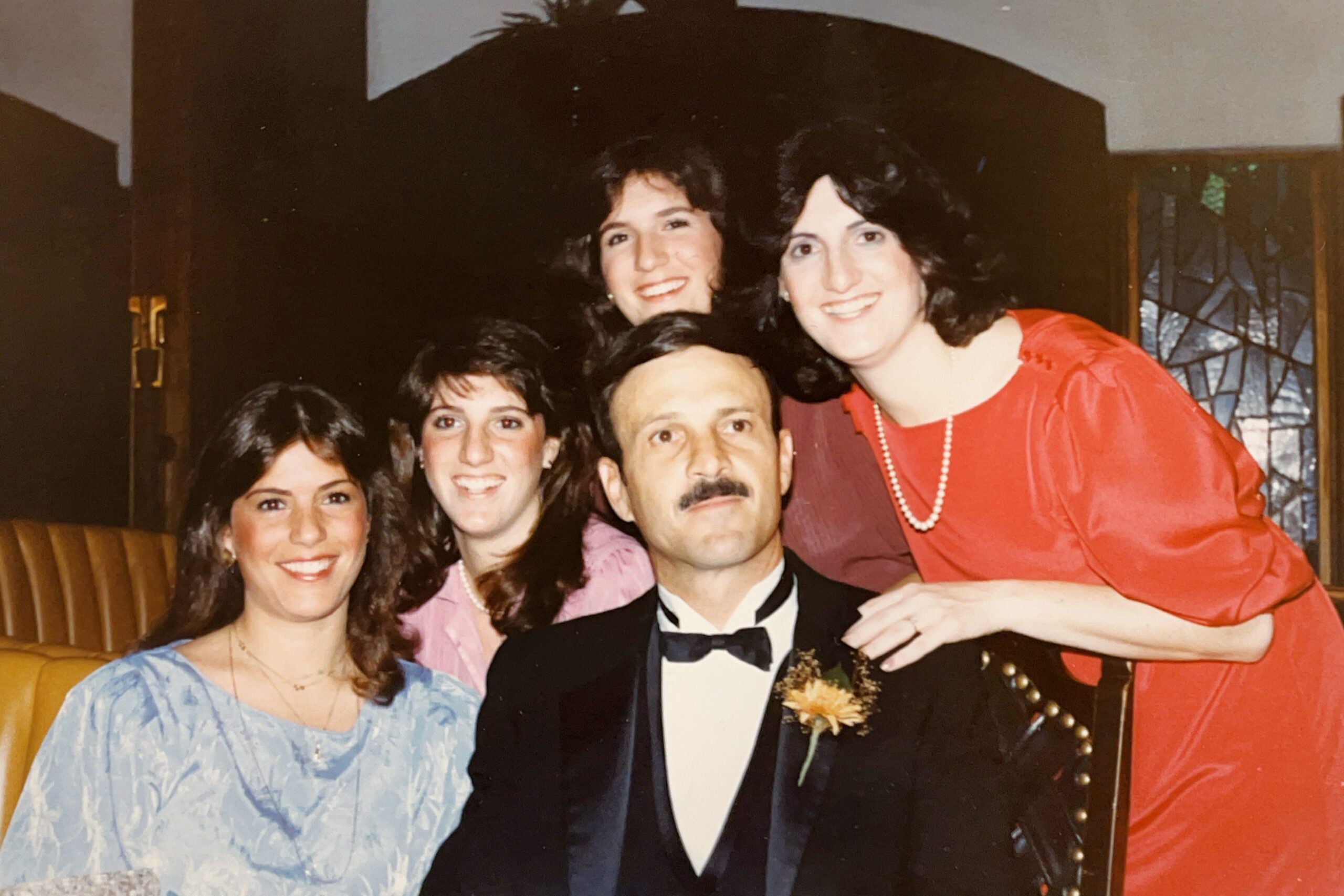 My father (Colonel Anthony Carbone) with my four sisters Diana, Cynthia, Pamela and Lynne, at my wedding reception on October 30, 1982 in Wheaton, Illinois.