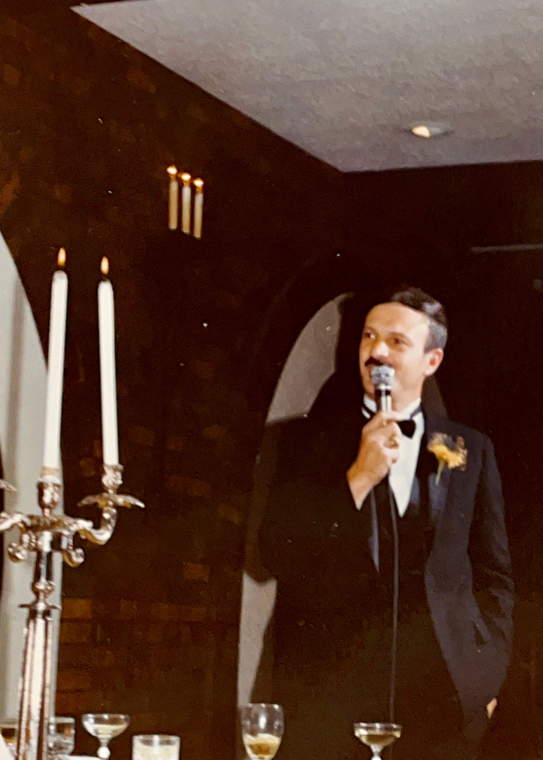 My best man and father, Colonel Anthony J. Carbone, giving the toast to the new wedding couple.