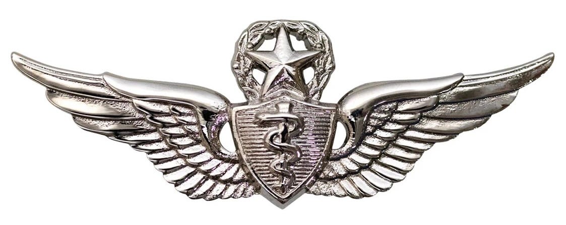 U.S. Army Master Flight Surgeon Badge.  Biography of Dr. Anthony J. Carbone.