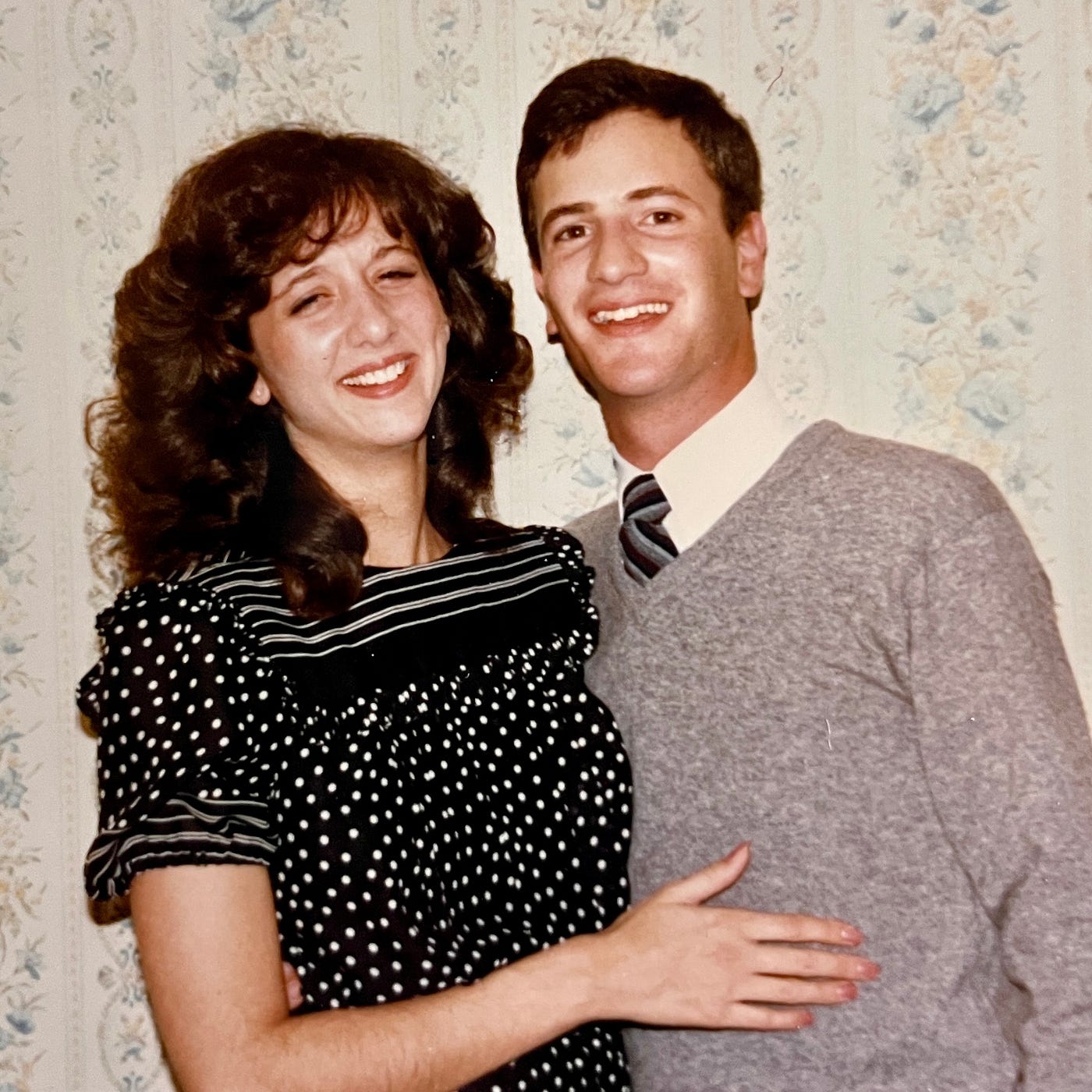 Photograph of Mariann Schmitz and Anthony Carbone at Nana Pietrantoni's home in Medford, Massachusetts.  Biography of Dr. Anthony J. Carbone.