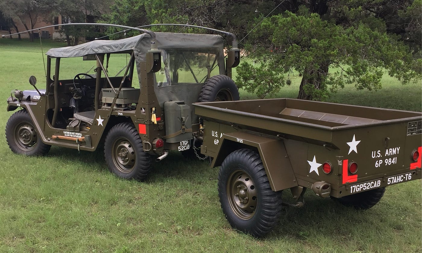 M151 Truck, Utility, ¼-Ton, 4x4 — the old Jeep with trailer. Biography of Dr. Anthony J. Carbone.