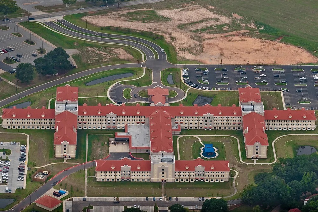 Abrams Hall that contained the Bachelor Officer Quarters (BOQ) at Fort Benning, Georgia.  Biography of Dr. Anthony J. Carbone.