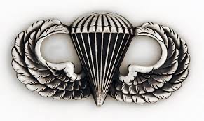 U.S. Army Parachutist Badge of silver wings with a parachute. Biography of Dr. Anthony J. Carbone
