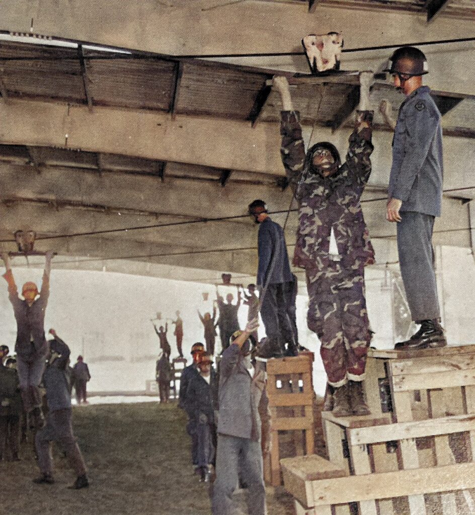 Parachute Landing Fall (PLF) training at the U.S. Army Airborne School, Fort Benning, Georgia.  Biography of Dr. Anthony J. Carbone.