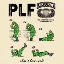 Parachute Landing Fall (PLF) training at the U.S. Army Airborne School, Fort Benning, Georgia.  Biography of Dr. Anthony J. Carbone.