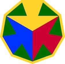 National Training Center Unit Patch in Red, Blue and Red signifying the combat arms branches of Armor, Infantry and Artillery.  Biography of Dr. Anthony J. Carbone