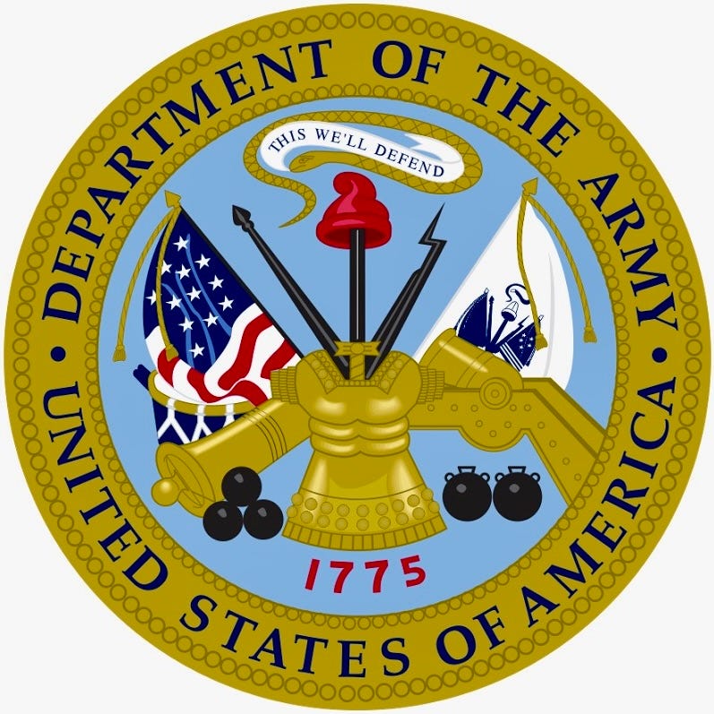 Official seal of the Department of the Army.  Biography of Dr. Anthony J. Carbone.