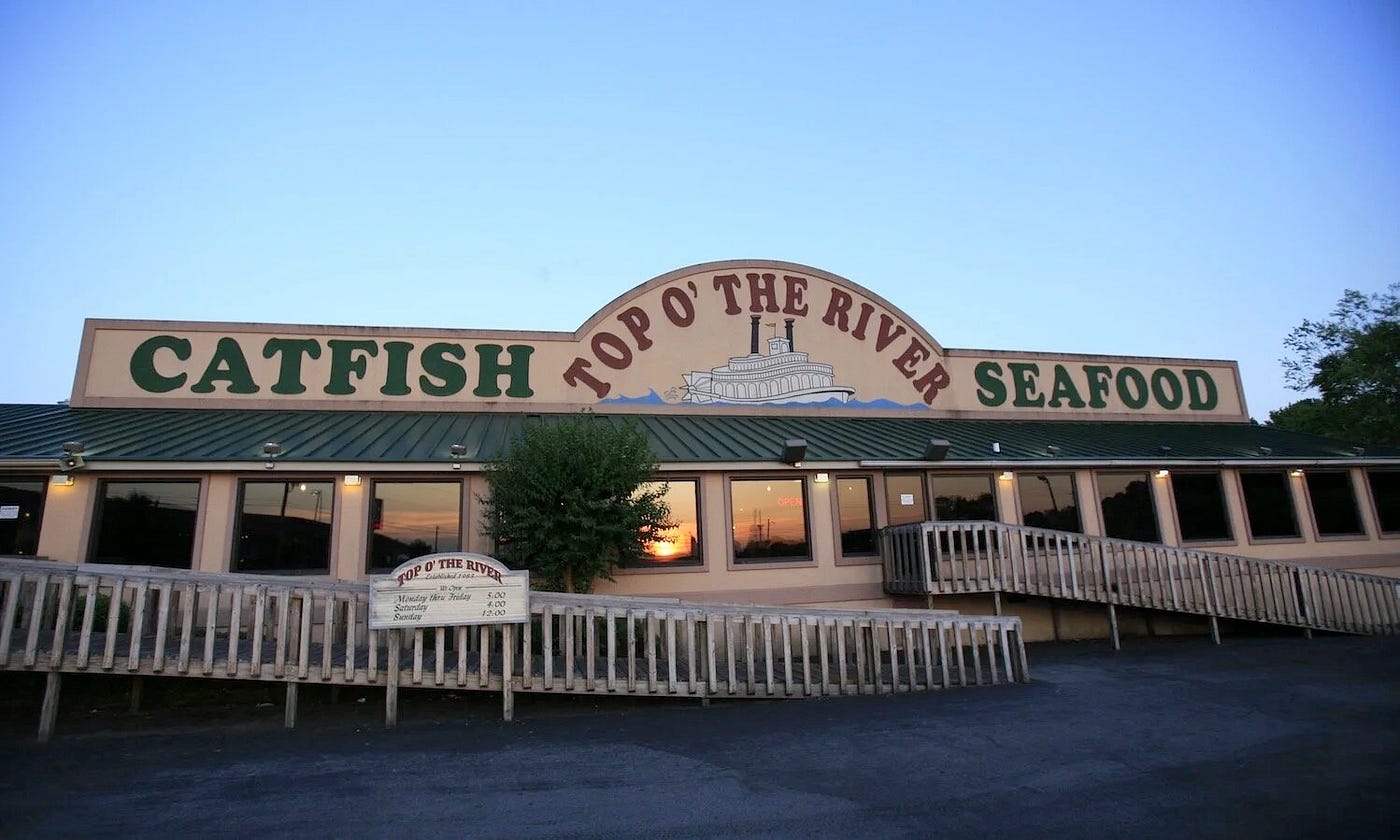 Top O’ The River Catfish Restaurant in Anniston, Alabama.
Biography of Dr. Anthony J. Carbone.