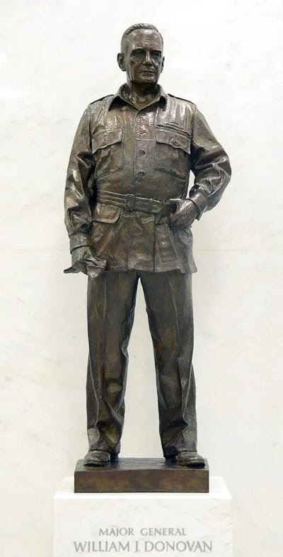 Statue of Major General William J. Donovan inside the CIA Headquarters.
Biography of Dr. Anthony J. Carbone.