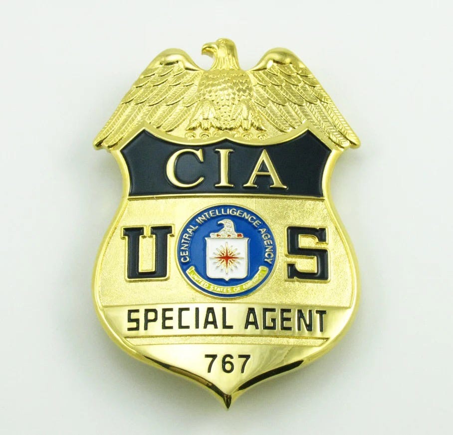 Badge of CIA Special Agent.
Biography of Dr. Anthony J. Carbone.